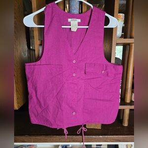 I. Magnin Vintage Cotton Purple Button-Up Vest Large